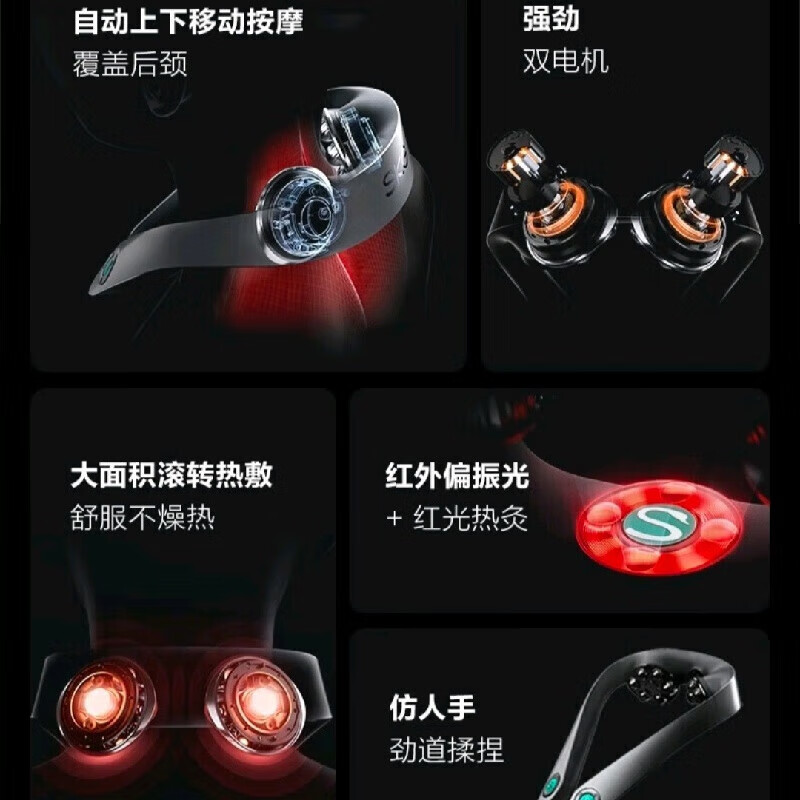 SKG颈椎按摩器 P7 颈部按摩仪肩颈护颈仪移动揉捏物理揉捏恒温热 1台装高清大图
