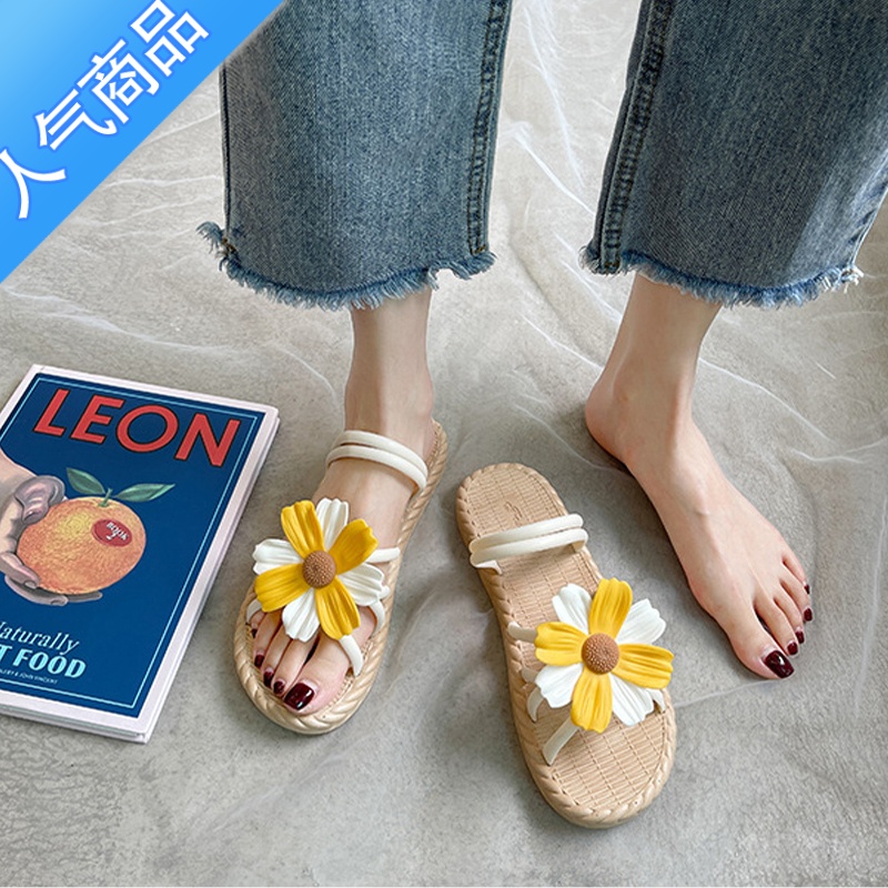 SUNTEK两穿凉鞋女外穿2023新款夏季法式罗马沙滩鞋仙女风配裙子海边拖仙高清大图