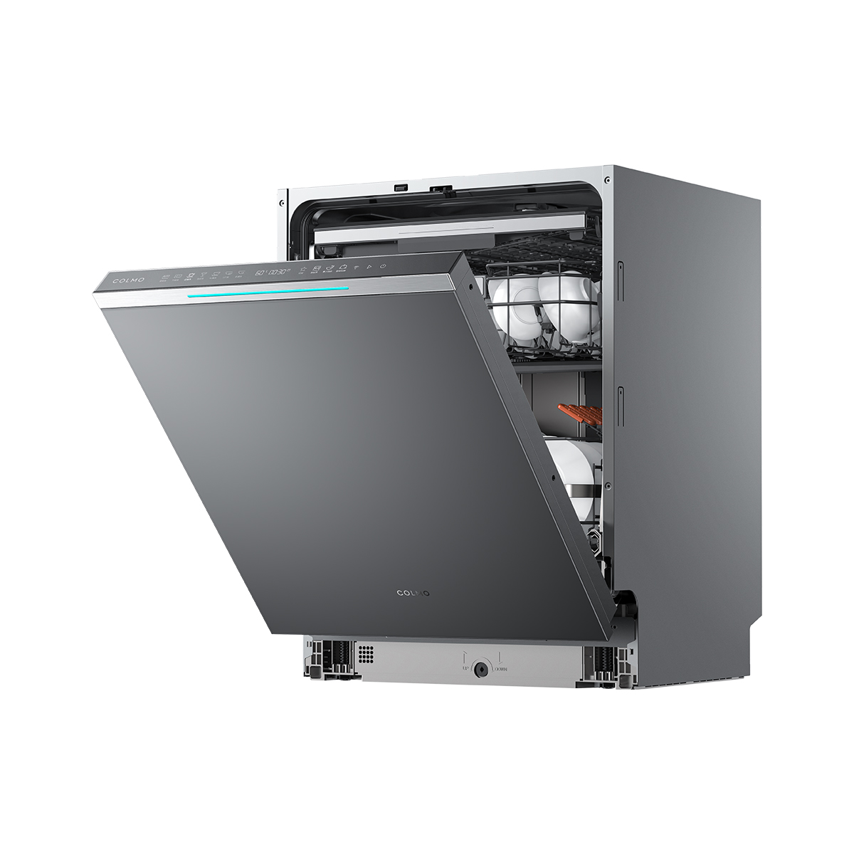 COLMO洗碗机CDG16QA83K 量子灰 升降碗篮 敲击开门 智能投放 168H鲜存 双轴铰链 微缝嵌入 智能联网高清大图