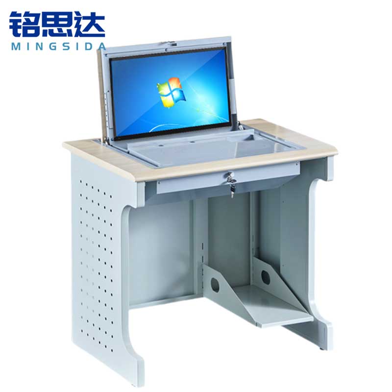 铭思达翻转电脑桌单人位张高清大图