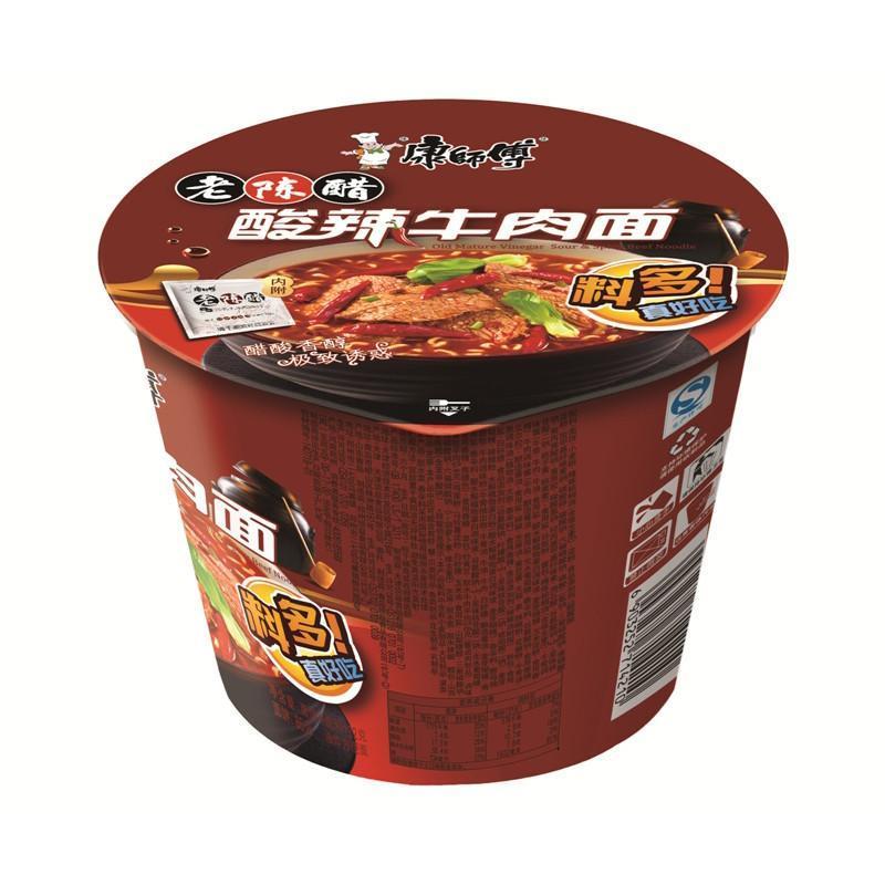 康师傅桶面酸辣牛肉面118g