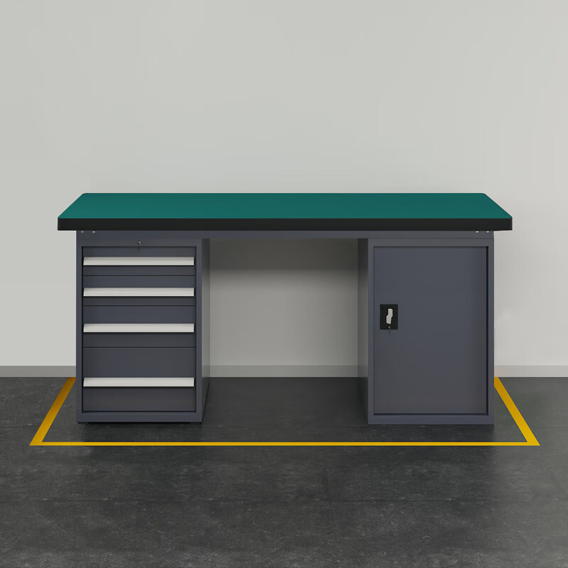 振奥 重型工作台工台操作检验桌/台(2100x750x800mm四抽一门柜)高清大图