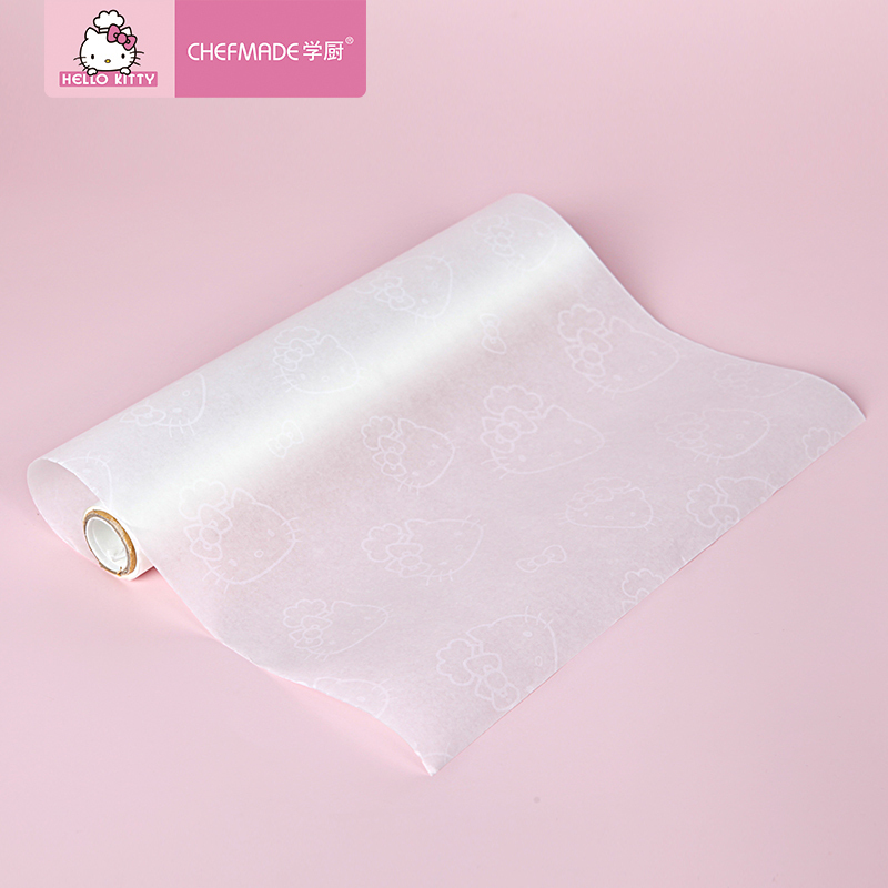 学厨 HELLO KITTY印花12m*30cm硅油纸包装纸烧烤烤肉纸烹饪吸油纸烤盘烤箱纸蒸笼纸烘焙工具 KT7018