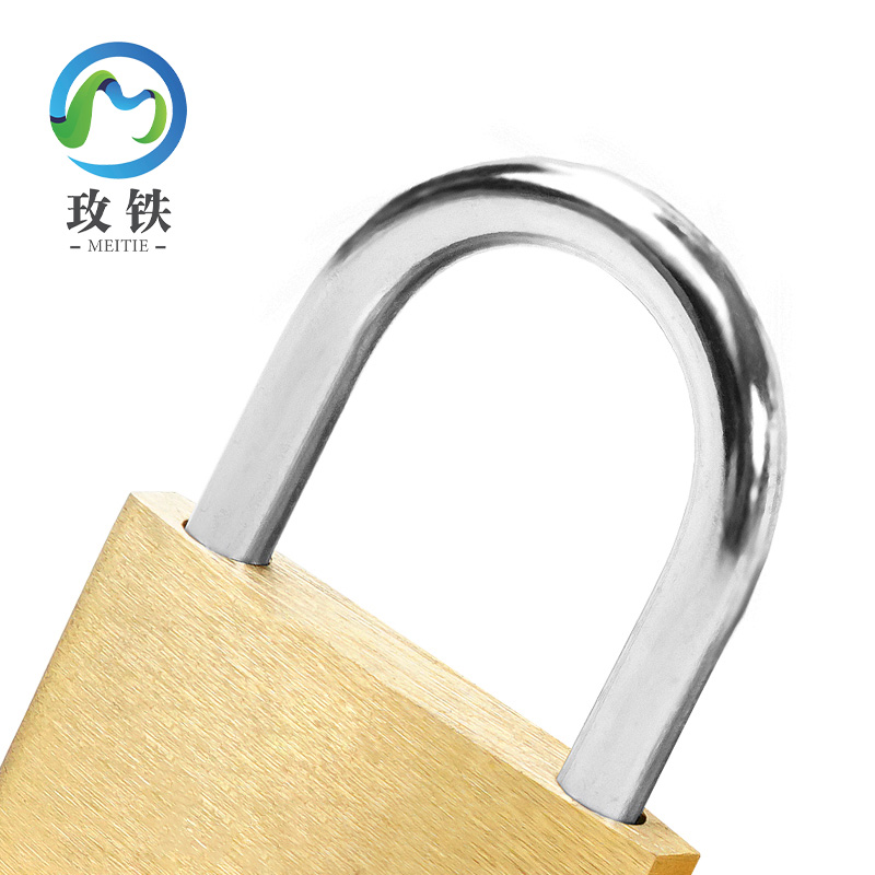 玫铁铜挂锁配3把钥匙20mm单开把高清大图