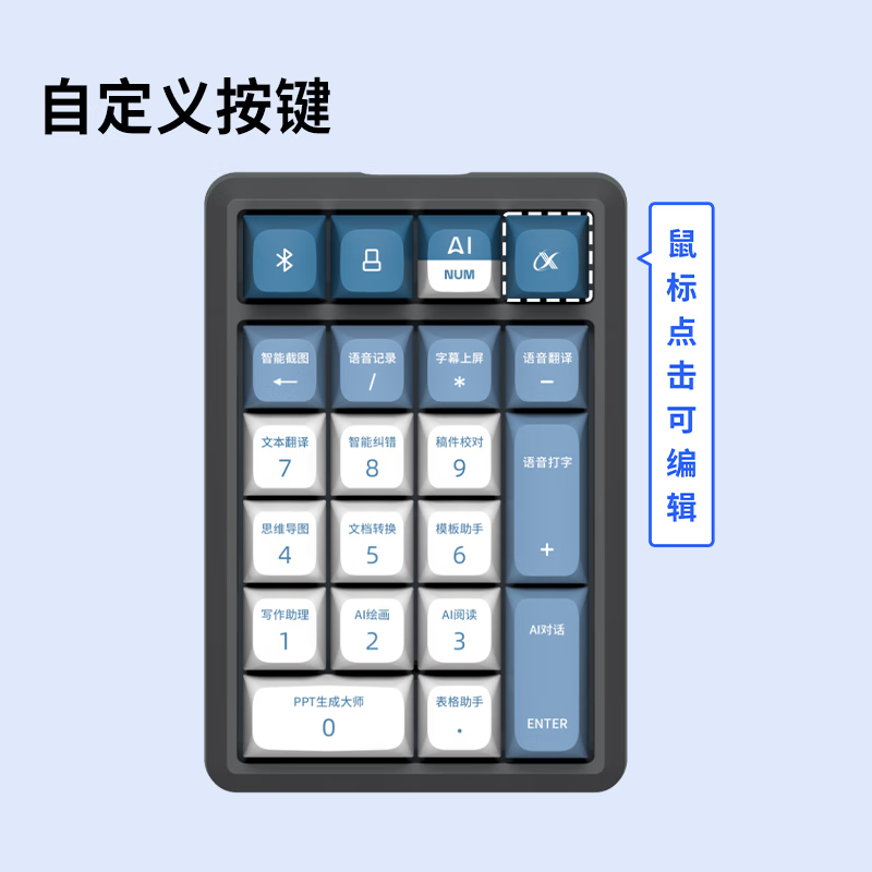 科大讯飞(iFLYTEK)AI智能键盘N18 机械键盘 无线蓝牙键盘 AI写作问答智能PPT 全键无冲 三模连接 红轴