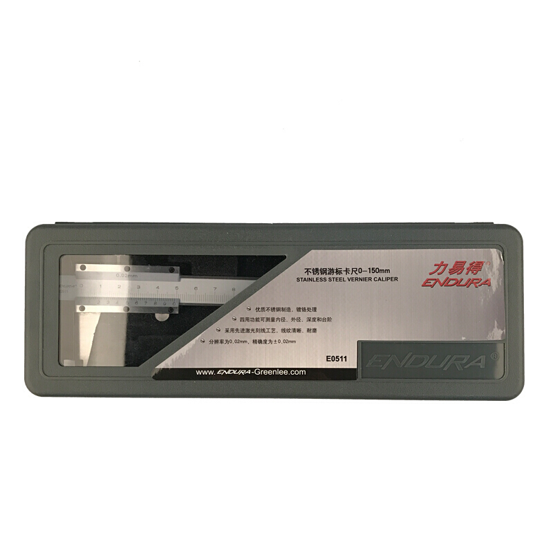 力易得(ENDURA)高精度不锈钢游标卡尺 150mm 货号E0511 1把