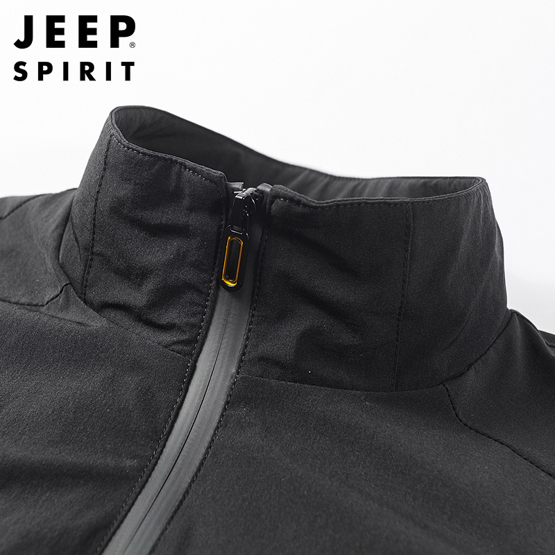 JEEP SPIRIT吉普春秋新款男士夹克户外立领速干防风外套微弹简约百搭户外上衣