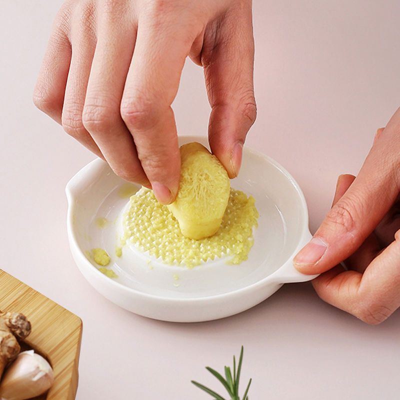 小盘磨姜器 陶瓷磨姜器研磨器手动捣蒜蓉磨泥器压汁蒜泥姜撞奶擦姜末