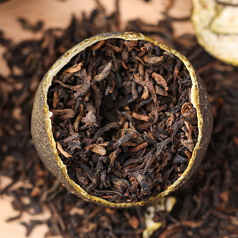 大益茶叶 普洱熟茶 柑普茶 2023年新会小青柑 敦煌绿95g*2罐高清大图