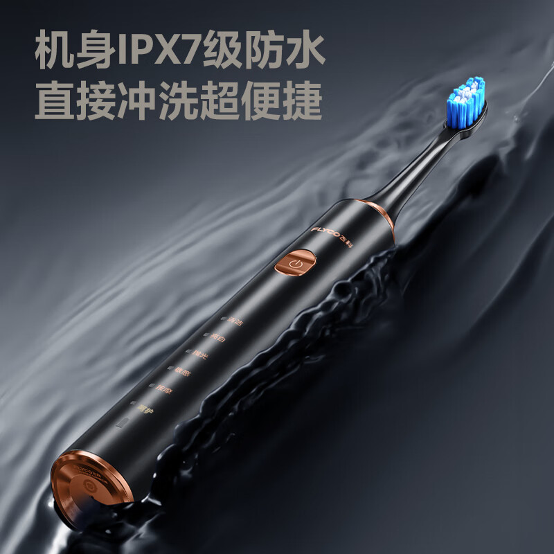飞科(FLYCO)电动牙刷成人软毛充电式 成人学生 情侣款生日礼物送男女友FT7205 炫酷黑