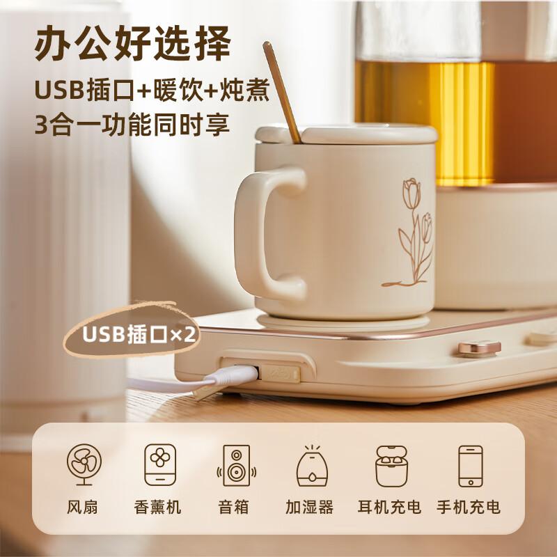 小熊(Bear)迷你小气泡养生壶 保温加热杯垫 降噪轻音 带玻璃炖盅 0.8升YSH-D08Q1高清大图