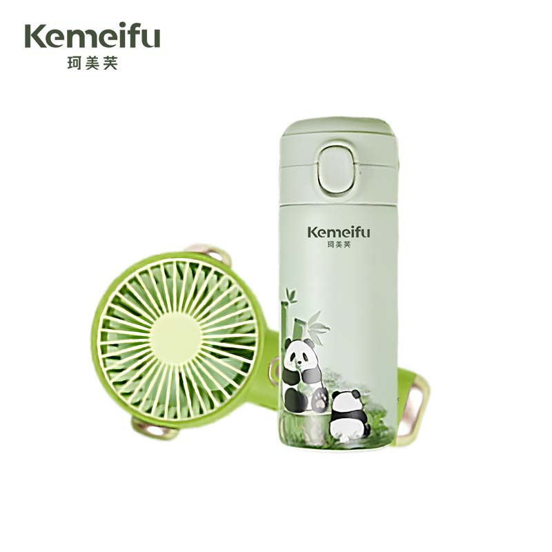 珂美芙 304不锈钢保温杯+风扇商务礼盒 绿色320ml 套高清大图