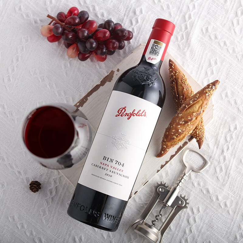 奔富penfolds奔富704红葡萄酒750ml金帆金装红茶200g套装