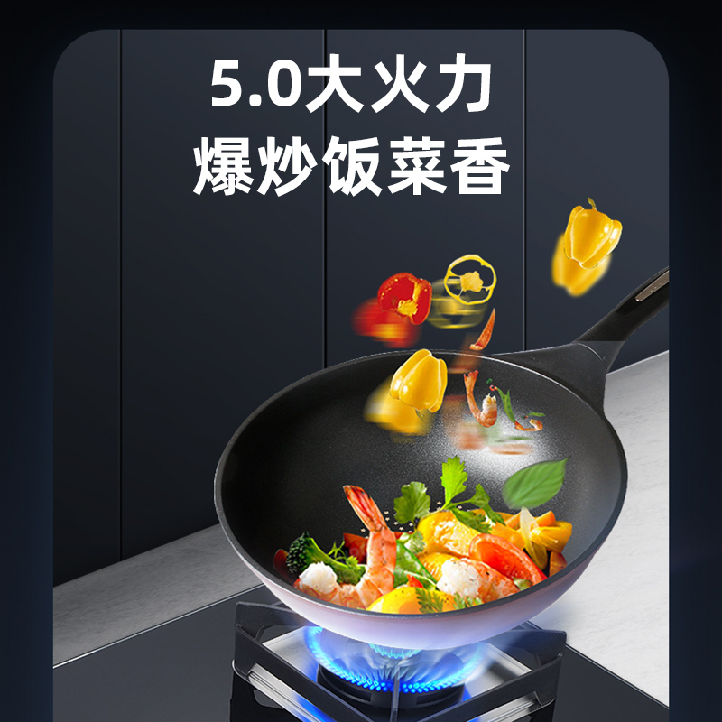 Haotaitai家用燃气灶具JZY-2207B1(液化气) 黑色防爆钢化玻璃面板 4.5kW大火力一级能效