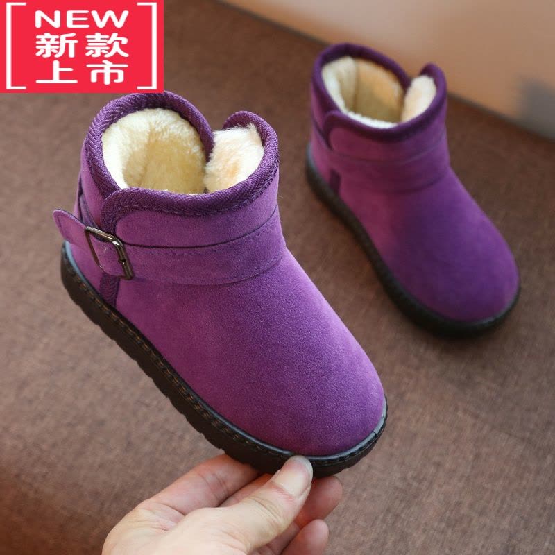 可莉允儿童棉鞋女童2022新款短靴冬季宝宝加绒男童防水冬天鞋靴子图片