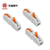 [天旭]接线端子软硬导线通用接线器快速接线端子板免螺丝按压式分线器1孔连接器一进一出四平方SPL-1 10个