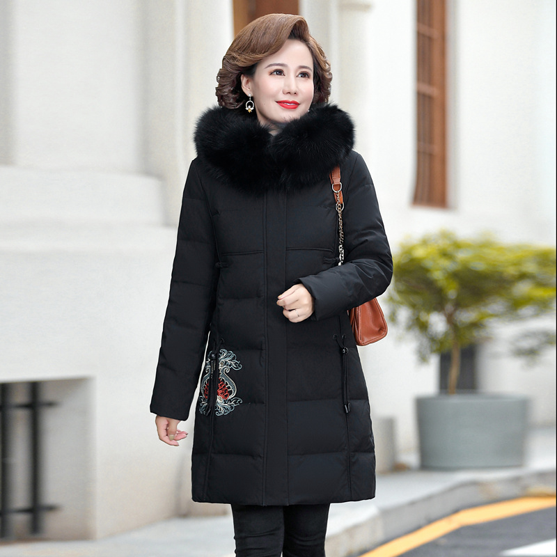 免费试穿 大品牌羽绒服女中长款2024年新款狐狸毛领免洗亮面加厚外套冬装新款白鸭绒羽绒服女中长款过膝大毛领韩版宽松加厚 9388酒红送真毛领 3XL适合115-130斤