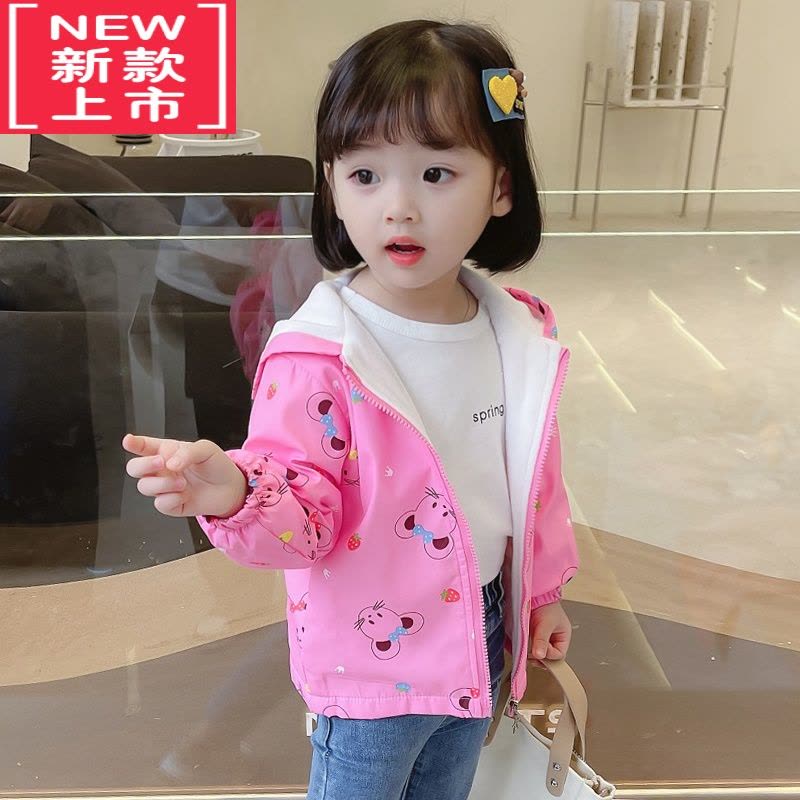 可莉允女童棉衣秋冬2022新款外套加棉加厚开衫儿童风衣宝宝夹克连帽上衣棉服图片