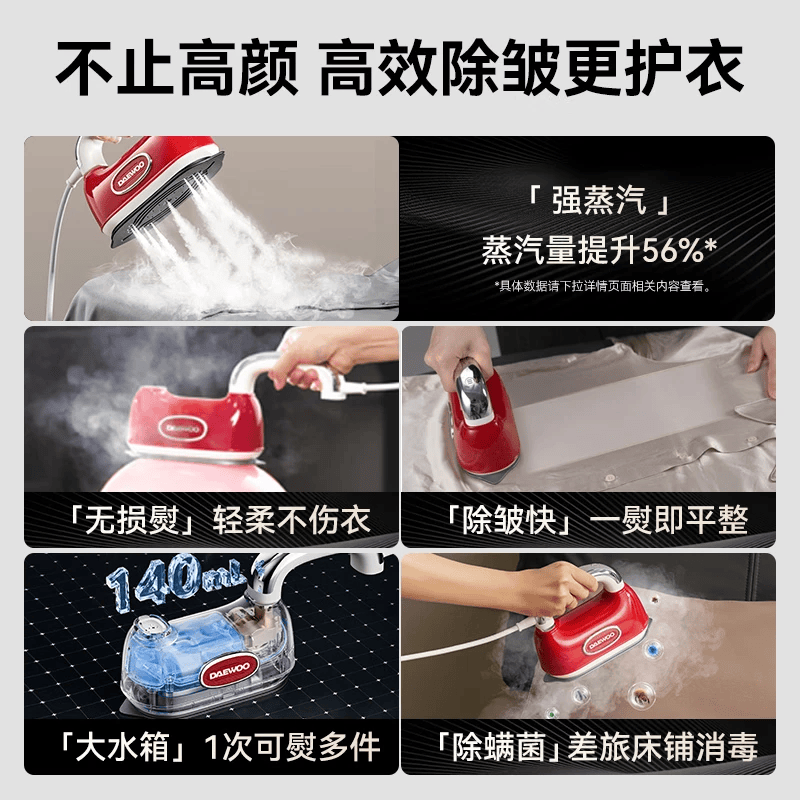 大宇(DAEWOO)手持挂烫机便携式电熨斗 HI-045 白色(单位:台)高清大图