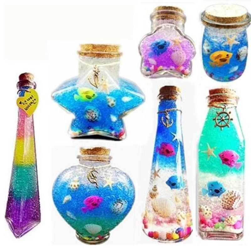 特价套餐diy手工海绵宝宝泡大珠水晶泥彩虹海洋许愿瓶星空漂流木塞