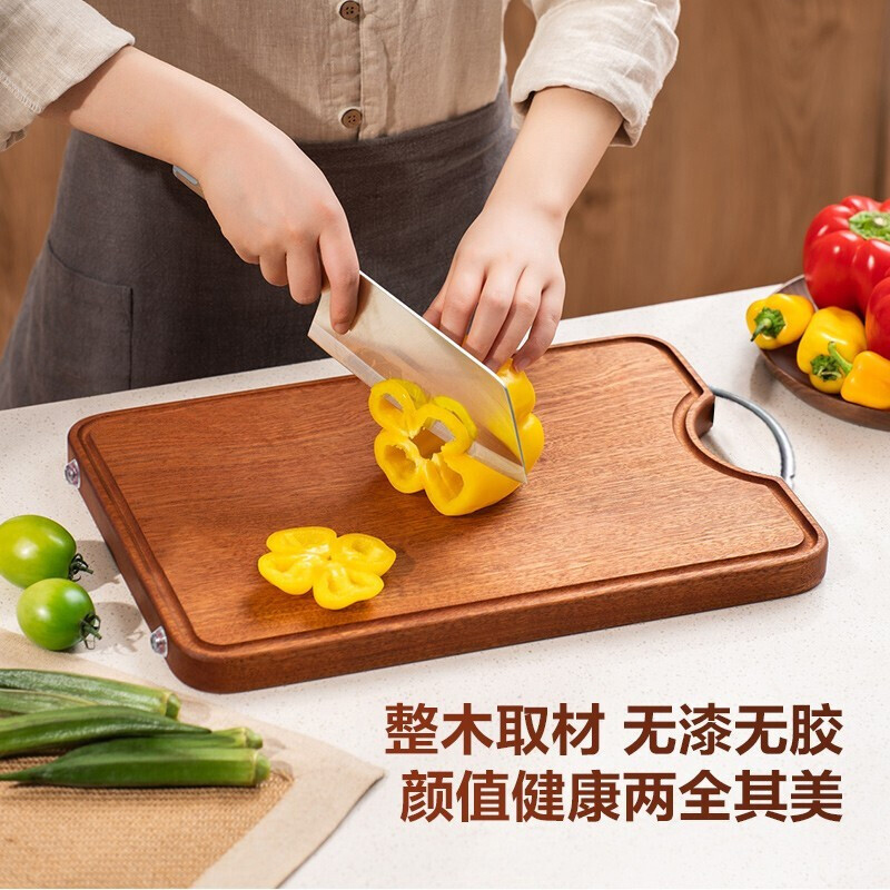 苏泊尔(SUPOR)进口天然乌檀木砧板加厚整木切割切菜板高端案板38*26*2.5 W382625AC1高清大图
