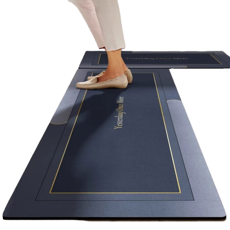 久瑞(JIURUI) 德国品质厨房地垫防滑防油吸水速干橡胶底不移位硅藻泥吸油脚垫子 素色简餐硅藻泥软垫 60*120cm