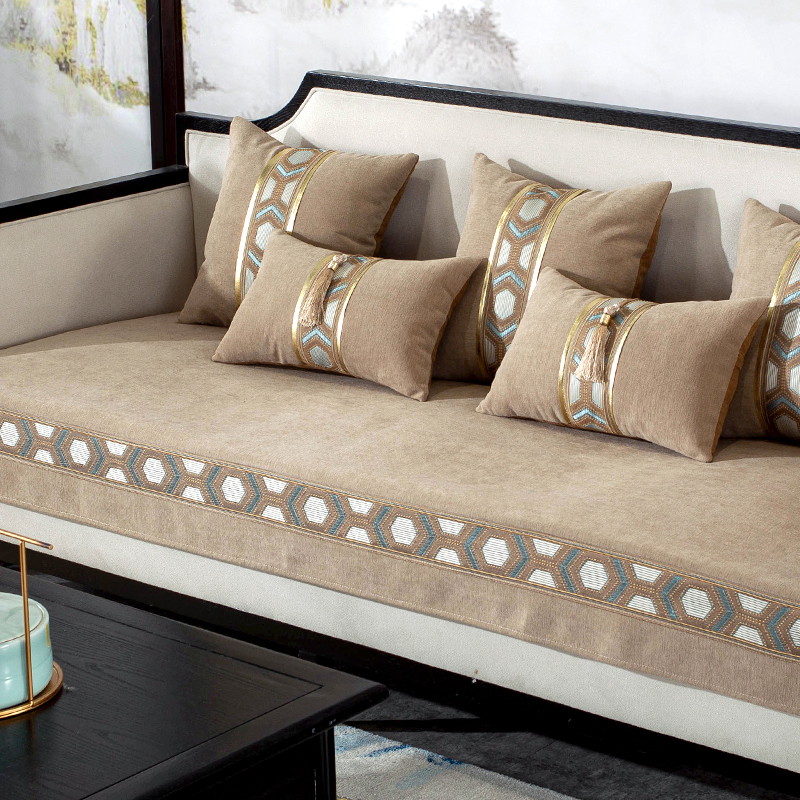 2021新中式沙发垫套装四季春夏季防滑沙发坐垫子组合沙发垫布艺简约