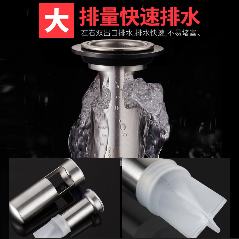 潜水艇地漏防臭地漏卫生间下水道防臭盖不锈钢芯防反味神器地漏防臭器高清大图