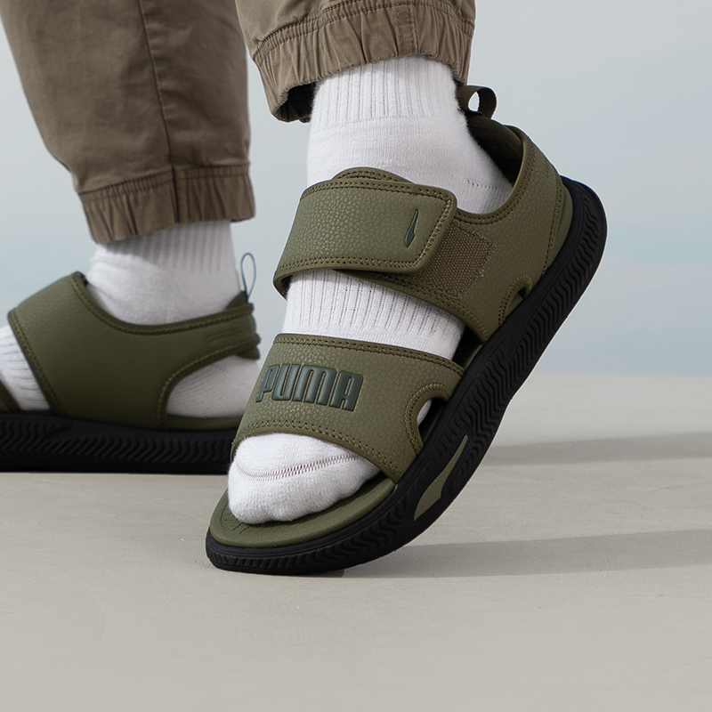 彪马(PUMA)凉鞋男女鞋新款出行休闲鞋户外沙滩鞋情侣鞋魔术贴凉鞋395429-05 ZP高清大图