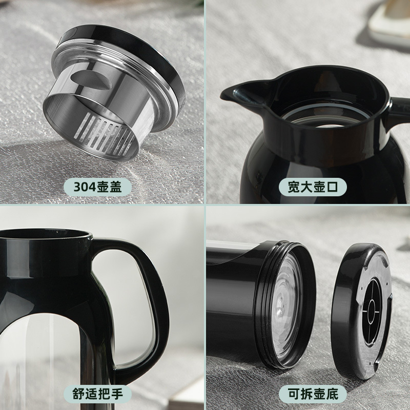 冷水壶玻璃耐热高温防爆水瓶烘焙精灵家用大容量凉白开水杯茶壶凉水壶 蓝色2000ml