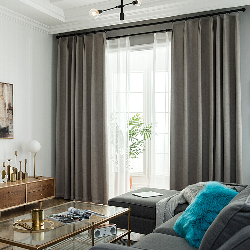 定制全遮光窗帘成品简约现代卧室客厅百搭温馨大气落地窗北欧