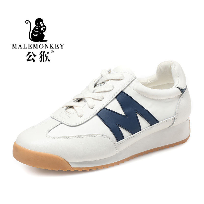 公猴运动休闲鞋女2021年春季新款ins潮百搭阿甘真皮ulzzang小白鞋视频