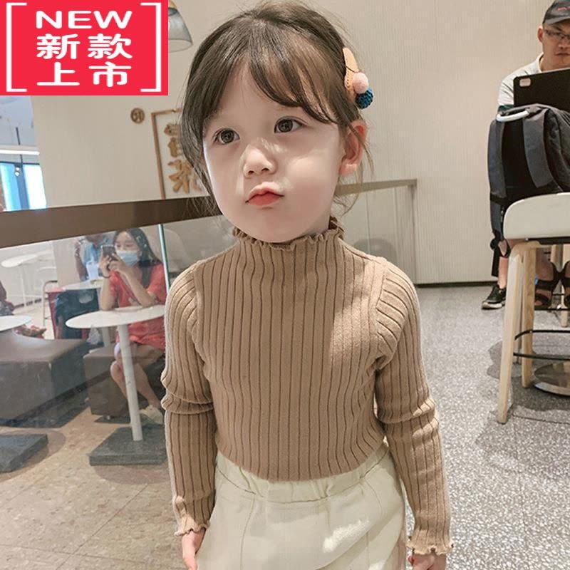 可莉允2022新款儿童秋冬木耳边毛衣女童长袖毛线针织上衣宝宝毛衣打底衫图片