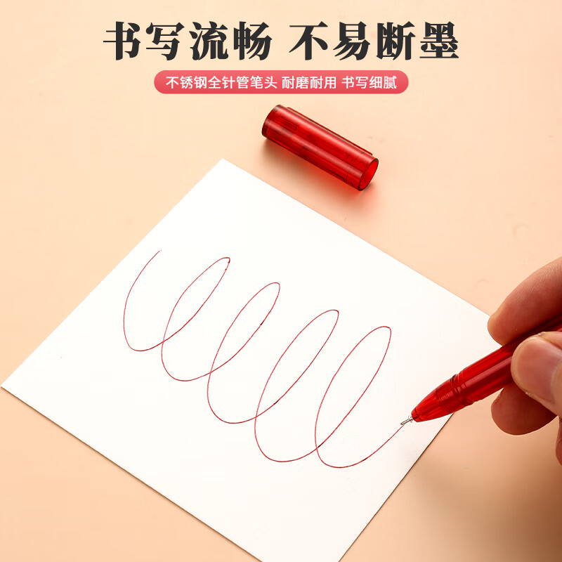 晨光(M&G)优品拔盖中性笔AGPA1701红0.5高清大图
