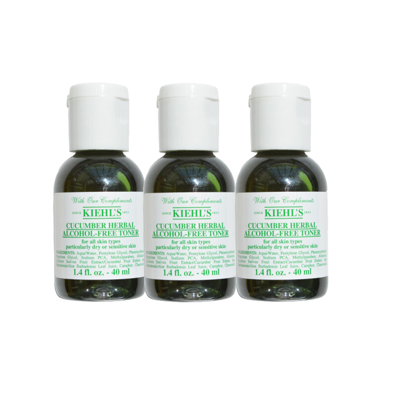 科颜氏(Kiehl’s)黄瓜植物爽肤水40ml*3个 保湿 补水 小黄瓜水