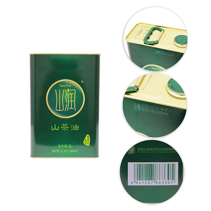 山润原味山茶油铁罐茶油有机食用食用油礼盒装3LX2