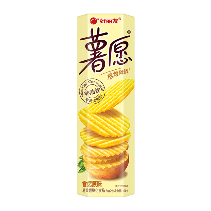 好丽友(Orion) 薯片 薯愿 香烤原味104g*6盒(休闲零食) 零食休闲零食薯愿薯片非油炸膨化食品高清大图
