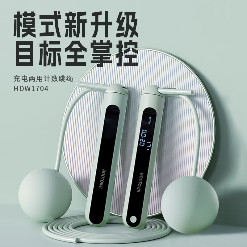 何大屋运动减肥燃脂成人儿童学生中考 Type-C充电 充电两用计数跳绳 HDW1704