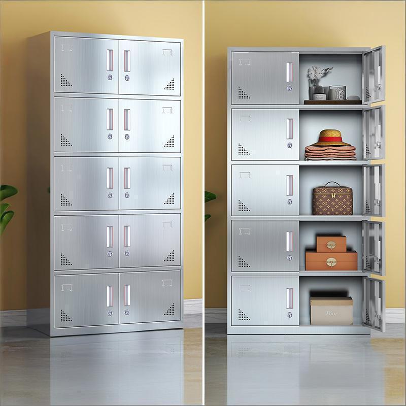 易企采 十门储物柜 【304不锈钢】员工宿舍更衣收纳储物柜 42*90*180CM 单位 :台