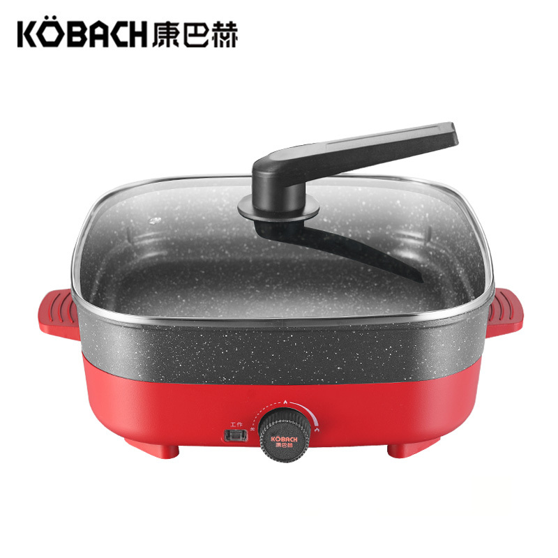 康巴赫(KBH)火锅 多功能不粘锅 5L大容量便捷操作 家用 煎煮炸烤四合一电火锅