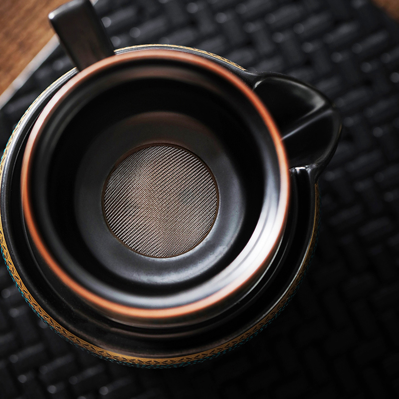 領藝 古韵懒人功夫茶具套装家用小套带茶盘陶瓷自动泡茶器中式茶礼 [礼盒装]古韵自动13头配墨雪
