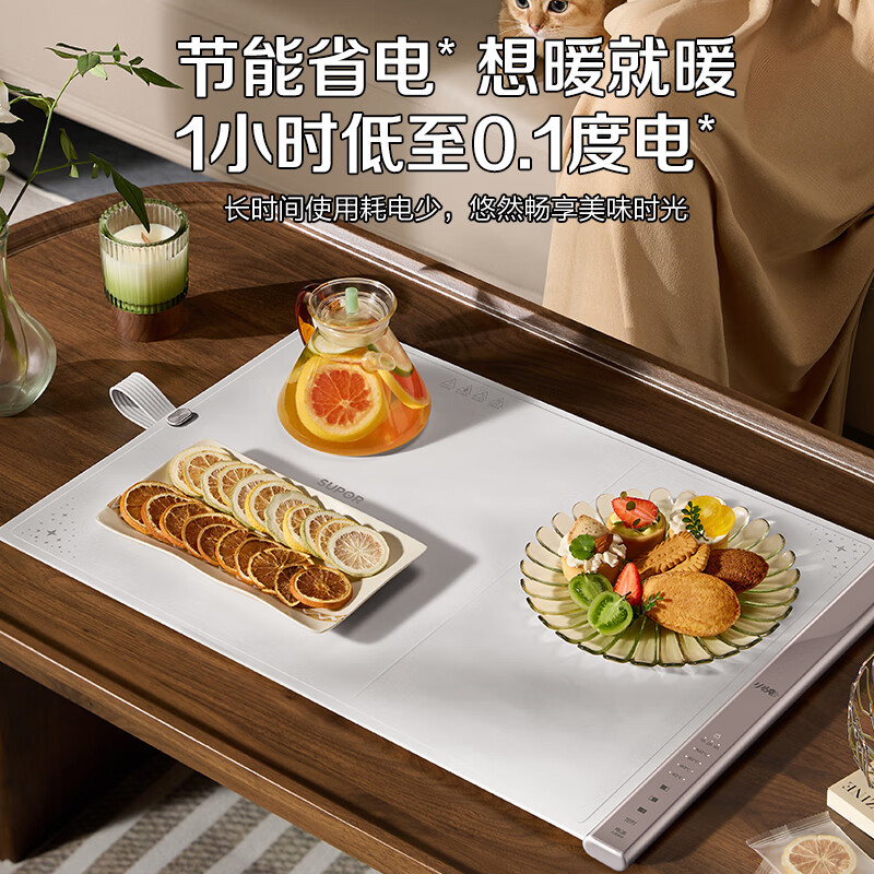 苏泊尔(SUPOR)折叠暖菜板 饭菜保温板热菜板 加热桌垫菜板 柔性面板分区控温保温板 BF6040R835D 触控款高清大图