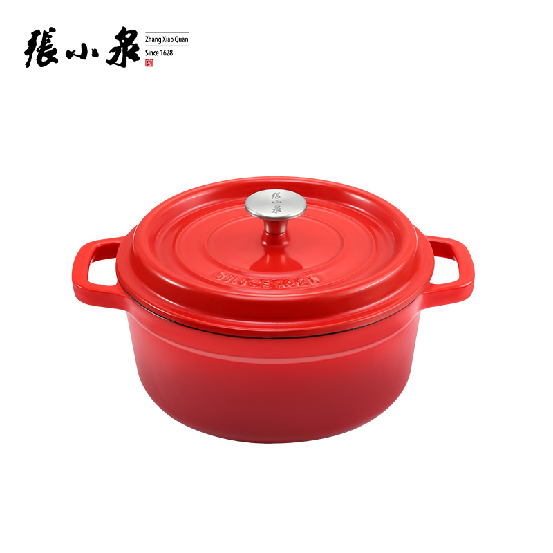 张小泉中国红铸铁珐琅锅 C32240100