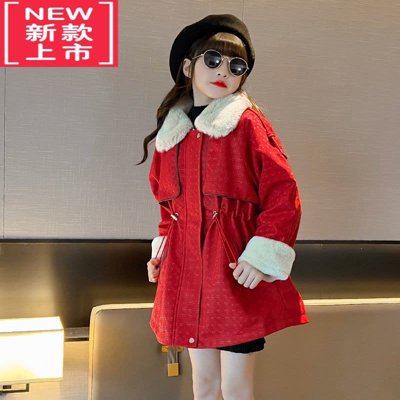 可莉允女童皮草外套加绒加厚冬装2022新款中大童洋气童装冬季皮衣派克服棉服图片