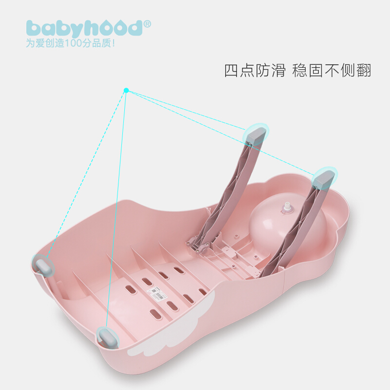 世纪宝贝(Babyhood)儿童洗头躺椅洗头椅宝宝洗头床洗发躺椅神器小孩可折叠艾云洗头椅 BH-214 蓝色
