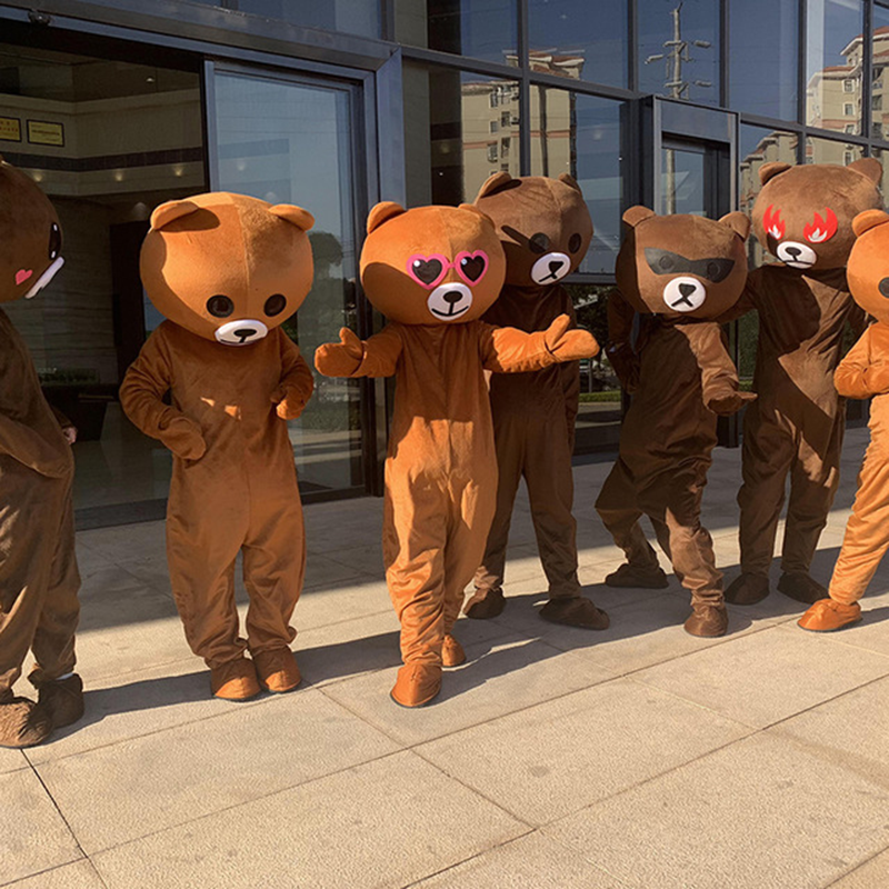网红熊人偶服装熊本熊布朗熊人偶服装抖音发传单皮卡丘人偶行走装小眼