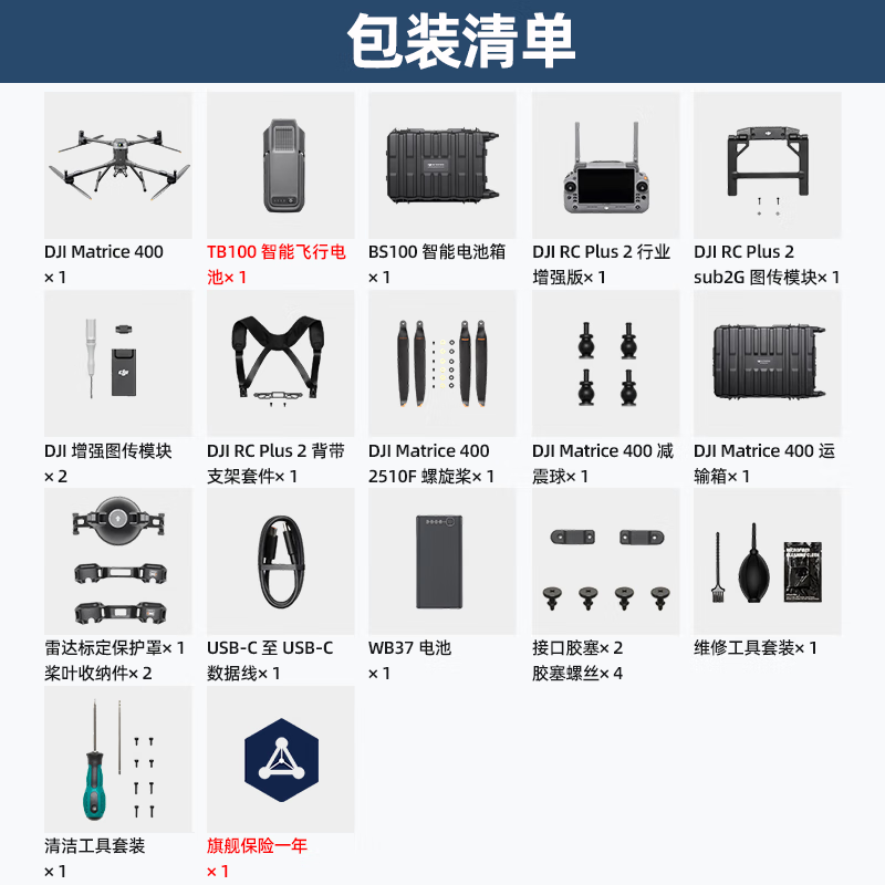 大疆 DJI Matrice 400无人机+禅思P1镜头+禅思V1喊话器机械快门 经纬M400含电池+充电箱+桨叶提货卡高清大图