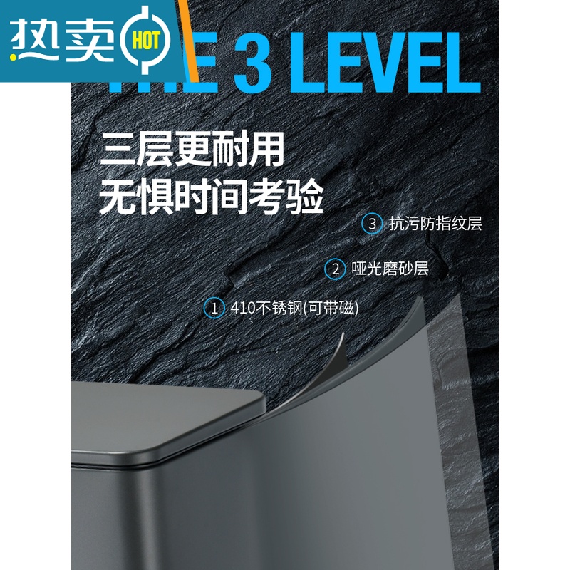 XIANCAI不锈钢垃圾桶厨房用家用轻奢客厅卫生间大号容量办公室脚踏式高清大图