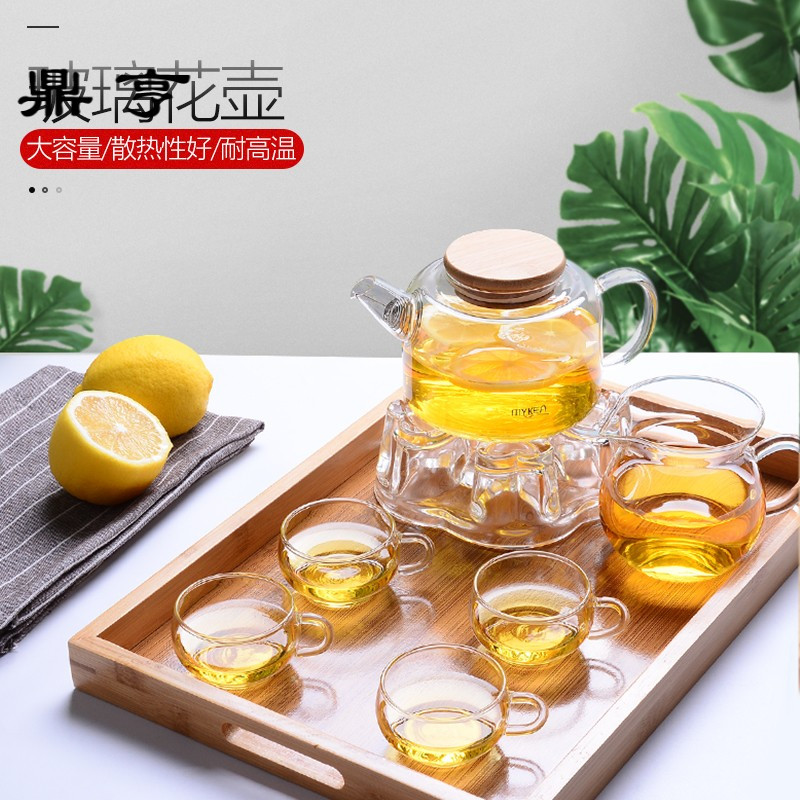 鼎亨套装 ins女生茶具耐高温防爆蜡烛保温明火加热水果茶壶套装
