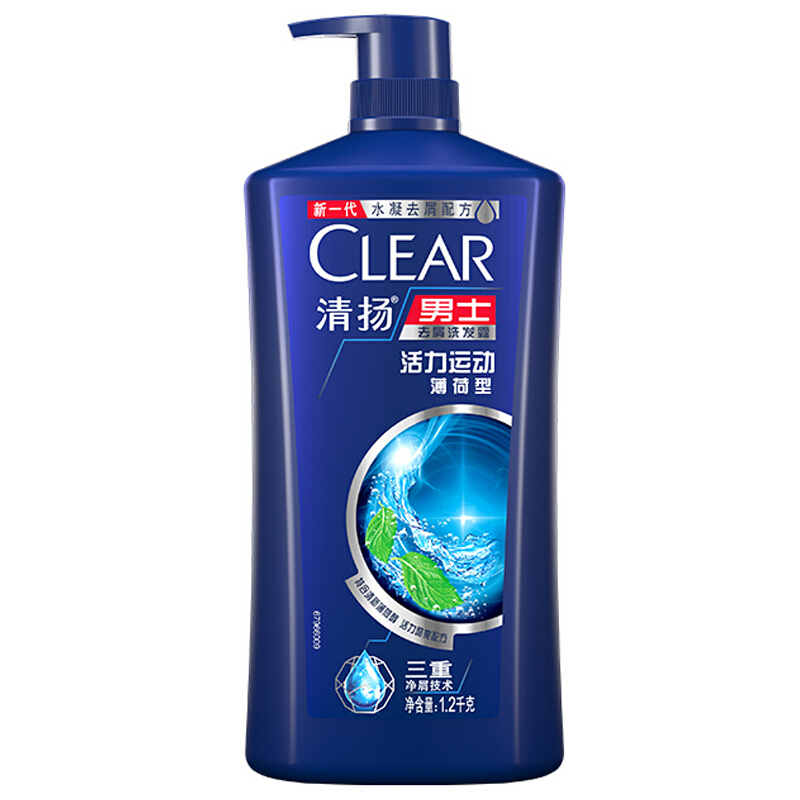 清扬(CLEAR) 男士去屑洗发水 活力运动型1.2kg